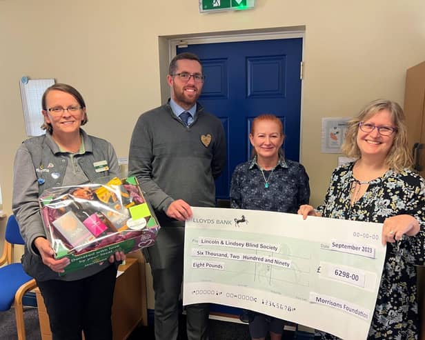 Morrisons donated over £6,000 to Lincoln and Lindsey Blind Society 