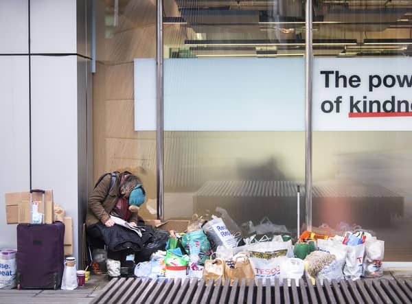 File photo dated 25/01/21 of a homeless person on the street, as more than 25,000 households were homeless in Scotland last Christmas as figures included nearly 14,000 children without a permanent home.