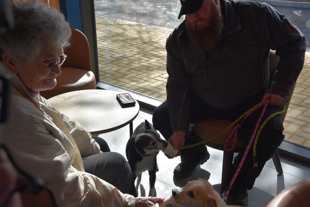Dogs lapped up their puppachinos.
