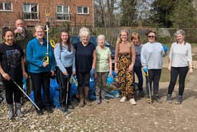 The litter pickers on site.
