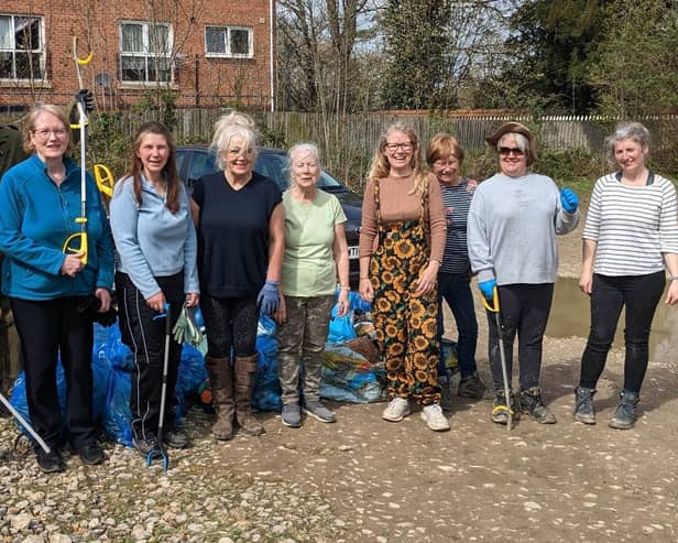 The litter pickers on site.