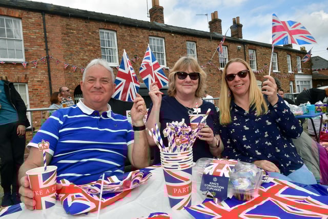 Enjoying the big lunch are (from left) Shaun Eagles, Hilary Eagles and Felicity Eagles.
