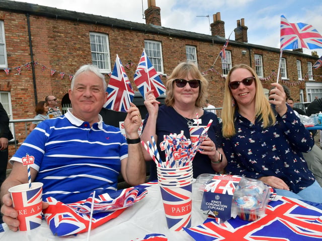 Enjoying the big lunch are (from left) Shaun Eagles, Hilary Eagles and Felicity Eagles.