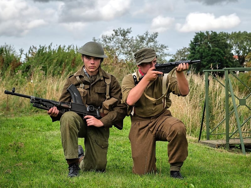 Two members of the Lincolnshire Poachers re-enactment group.