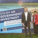 Adam Hawksbee is shown the site of the Rosegarth Masterplan. He is pictured with Jacqui Bunce, of Boston Town Deal, and Richard Hodgson, Assistant Director - Strategic Projects at the South & East Lincolnshire Councils Partnership.