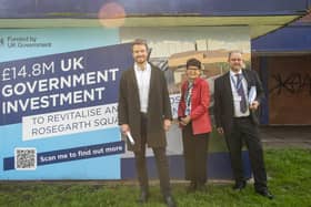 Adam Hawksbee is shown the site of the Rosegarth Masterplan. He is pictured with Jacqui Bunce, of Boston Town Deal, and Richard Hodgson, Assistant Director - Strategic Projects at the South & East Lincolnshire Councils Partnership.