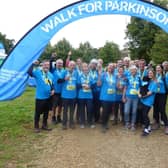 Walkers crossing the finish line