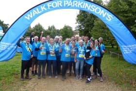 Walkers crossing the finish line
