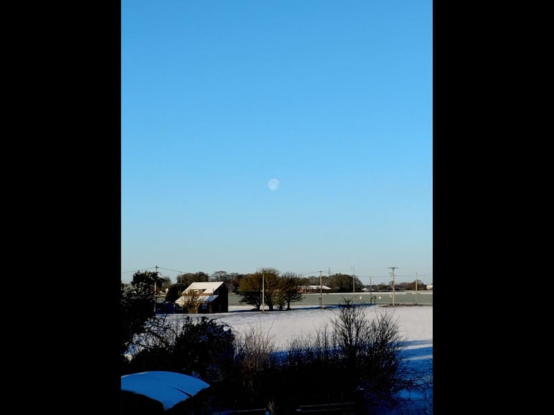 Fred Cooper's photo of the snow and the moon near Butterwick.