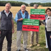 Conservative MP Victoria Atkins visit residents opposed to plans for a large solar farm in Ludborough.