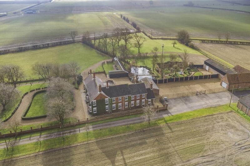An aerial view of the property.