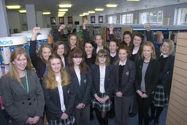 Sleaford's Kesteven and Sleaford High School Selective Academy celebrating the latest secondary school league tables. The school was placed 89th nationally and second in Lincolnshire in terms of its students' average point score at A-level.