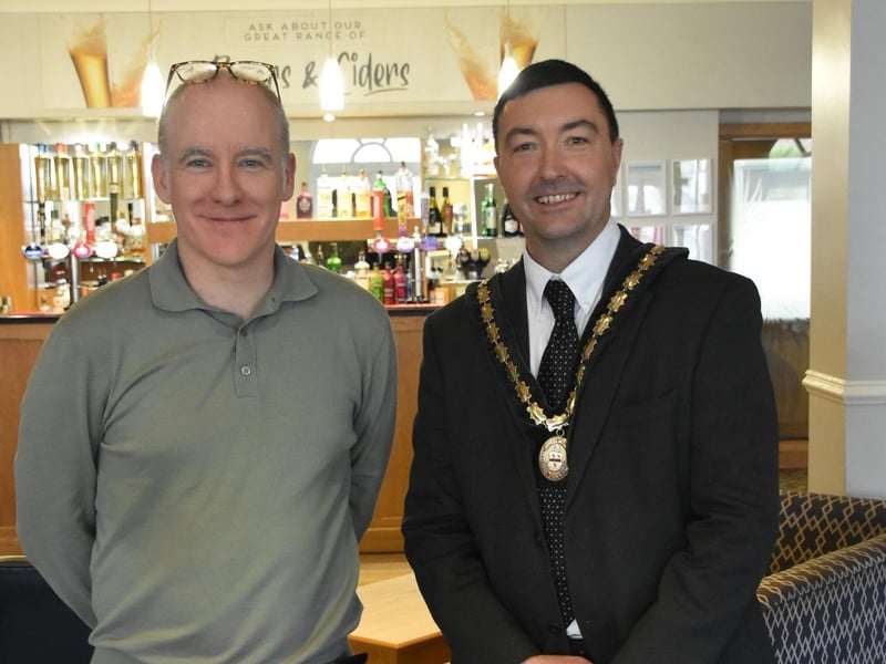Chair of the Skegness area Business Chamber Paul McCooey with Deputy Mayor of Skegness Coun Jimmy Brookes.