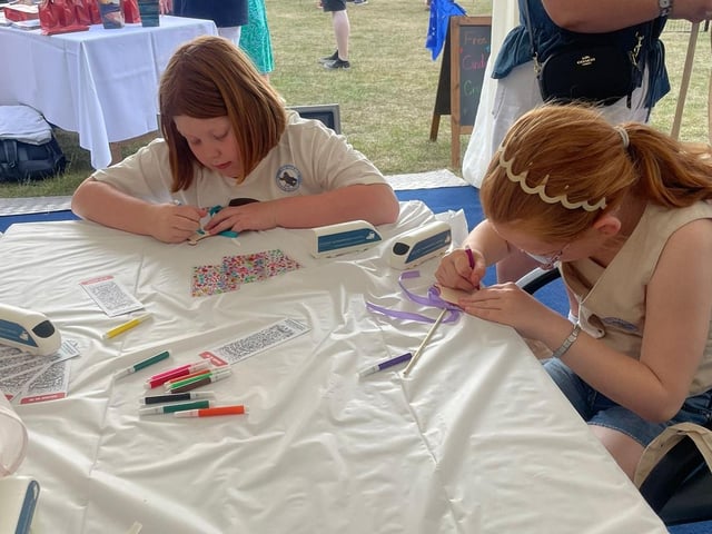 Children at the Trinity Arts Centre’s craft table