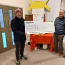 Platform’s Director of Platform Hub and Income Management, Michael Bruce (left) is pictured presenting the £1,000 cheque to Mark Harrison of the Lighthouse Project (centre) and their treasurer Robin Barrow (right).