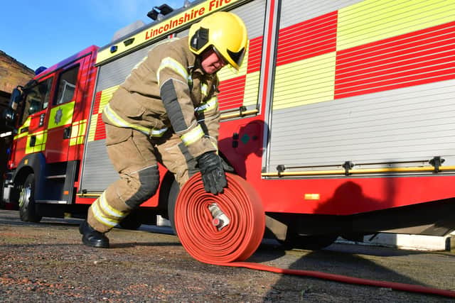 Firefighter Justin Clayton at Horncastle fire station.