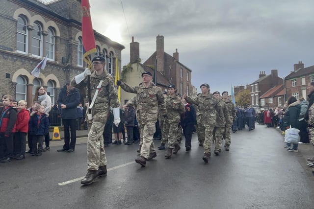 The Army Cadet Force marches in the parade.