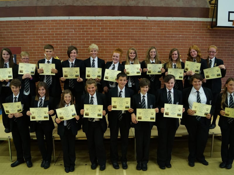 Pictured above are Year Eight prize winners at Market Rasen's end-of-term awards ceremony of 2013. Presentations were made to pupils from Years Seven to 10 for attainment, progress, application and attendance, as well as for achievements in individual subjects. There were also three special awards. Headteacher Ellenor Beighton said the day was a chance to honour and celebrate achievements and 'to think, reflect and look forward'.