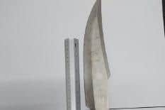 The machete-type knife, pictured next to a 30-centimetre-long ruler. (PHOTO BY: Lincolnshire Police)