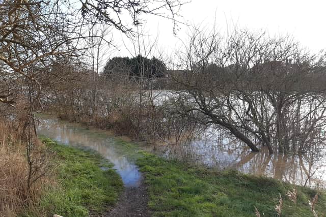 Flooding alongside the South Forty Foot Drain, in Boston.