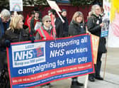 Thousands of campaigners and NHS workers have joined protests across England.