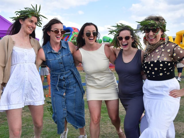 In the mood for dancing are (from left) Kerri Wallbanks, of South Africa, Helena Gilbert, of Sleaford, Megan Hird, of Sleaford, Alessia Retico, of Italy, and Rebecca Taylor, of Sleaford