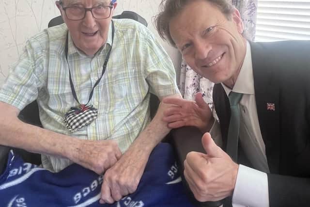 An Elmwood House resident with Richard Tice, MP for Boston and Skegness and Deputy Leader of Reform UK