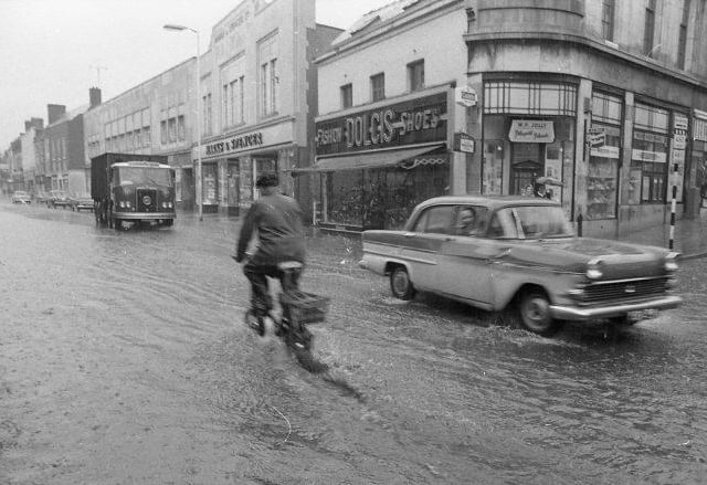 A few inches of flood water didn't stop shoppers and businesses alike.