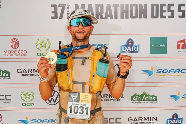 The highlight for charity runner Steve was getting the medal after the last stage. Photo courtesy of Steve Clark