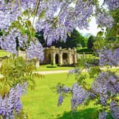 The scenic gardens at Harlaxton Manor