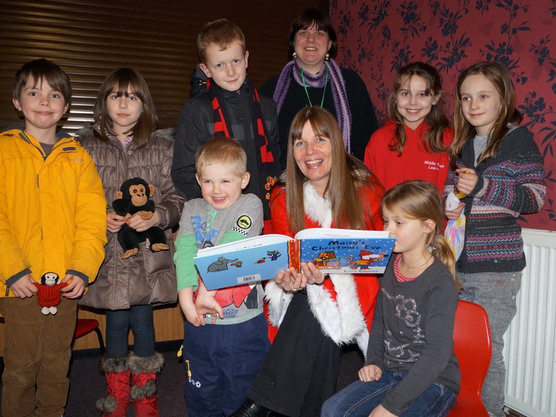 Mel Fenwick and Jo Jenkinson from the county's library service entertaining youngsters at Market Rasen's Christmas Market in December 2012.