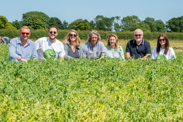 The team behind the Yes Peas promotion at a Fen Peas field in Lincolnshire.