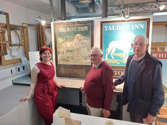Conserver Nellie-Mae Morgan with Alan Dennis and Jon Sass from Caistor Local History Society at the exhibition. Image: Dianne Tuckett