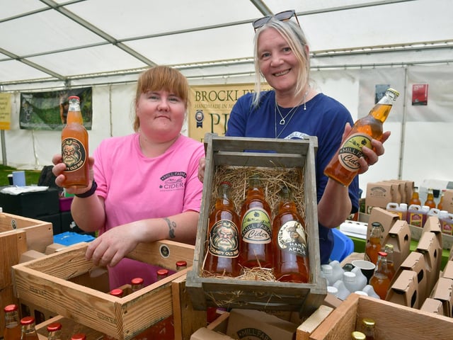 L-R Aileen Pellett and Liz Blowers of Mill Farm Cider, Marston.