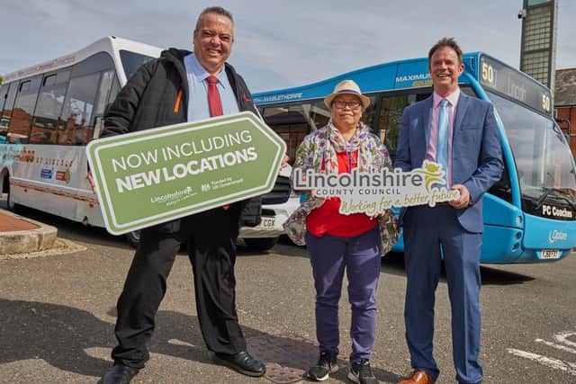 Stephen Bryce, Managing Director at PC Coaches, with Councillors Noi Sear and Daniel_McNally.