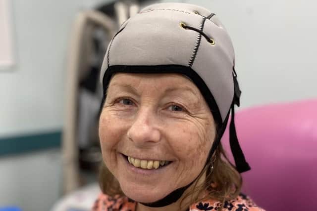 Sharon Wilkinson receiving her treatment
