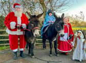 Mary & Joseph with Santa and Mrs Claus at East Wold C of E Primary School, Legbourne.