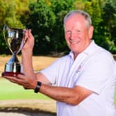 Richard Latham with his English Super Senior Men’s Amateur trophy. Pic by Leaderboard Photography/England Golf.
