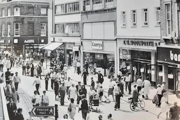 A close-up of the street.