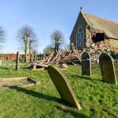 St John the Baptist, High Toynton, when it collapsed in 2020.