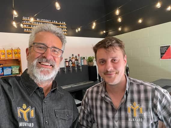 Richard and Oliver Munyard, owners of Munyard Brewery.