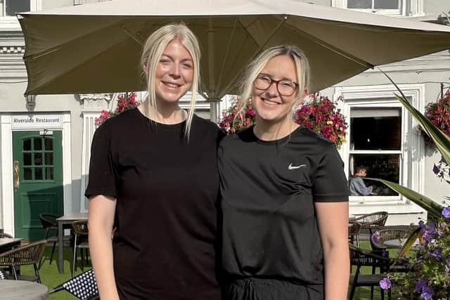 Fundraisers Emily Dawson (left) and Laura Tunnard, of Boston’s White Hart Hotel