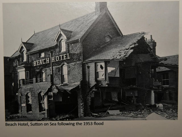 The Beach Hotel in Sutton on Sea after the 1953 floods.