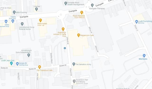Church Street is closed from the mini-roundabout on Eastgate up to the junction with Queen Street. Photo: Google Maps