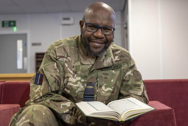 Imam, Sqn Ldr Ali Omar, at the Majlis at RAF Coningsby. Photo: MOD/AS1 Shauna Martin