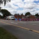 The scene in Sleaford Road at the junction with Rosebery Avenue.