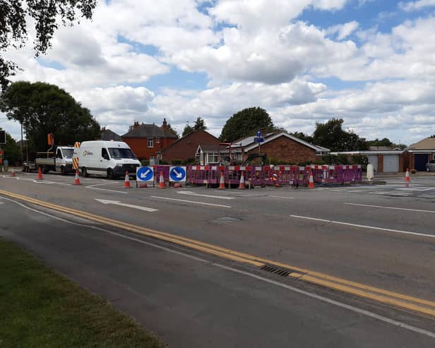 The scene in Sleaford Road at the junction with Rosebery Avenue.