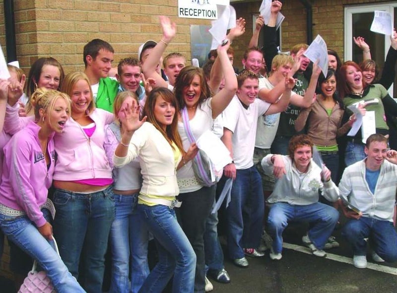Celebrations on GCSE results day at Middlecott School Kirton.