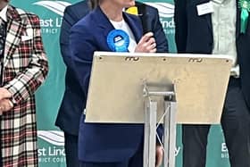Victoria Atkins speaking after her win.