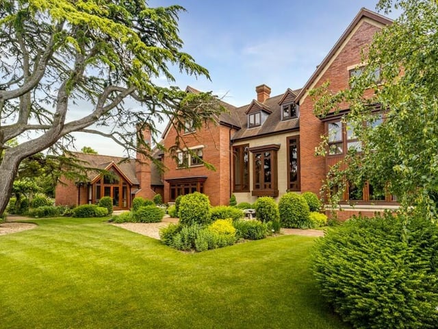 The rear of the home.